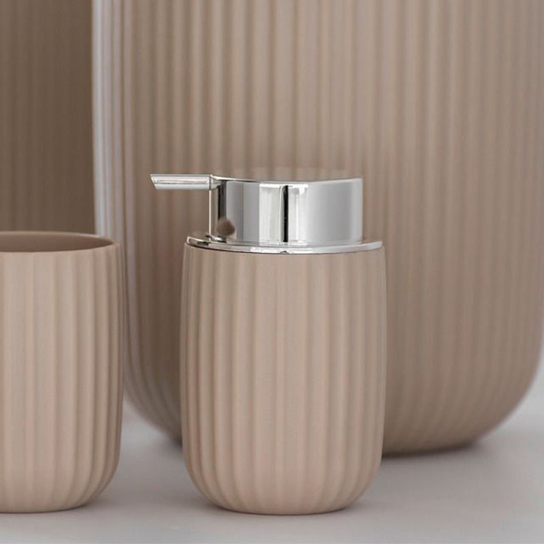 Dispenser Μπάνιου 250ml (Φ7.5x12.5) Wenko Agropoli Beige 25184100