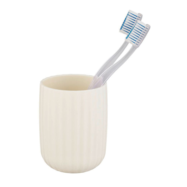 Ποτηροθήκη Μπάνιου (Φ7.5x10) Wenko Agropoli Cream White 25188100