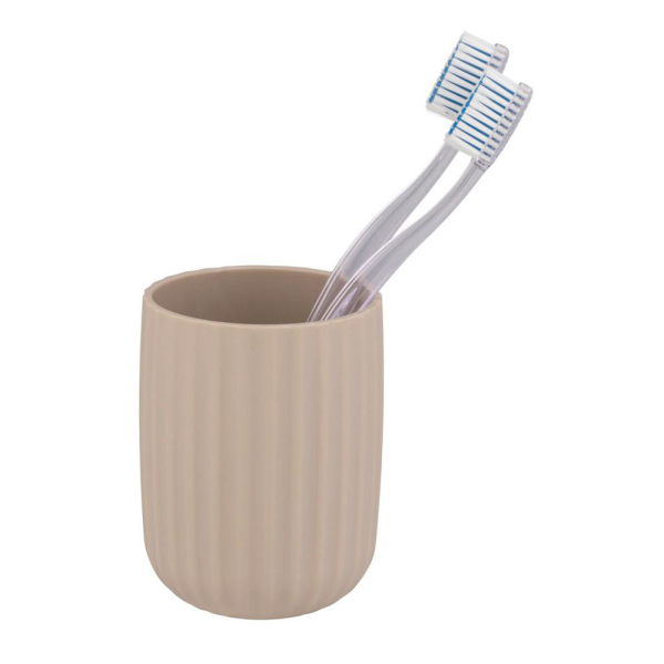 Ποτηροθήκη Μπάνιου (Φ7.5x10) Wenko Agropoli Beige 25183100