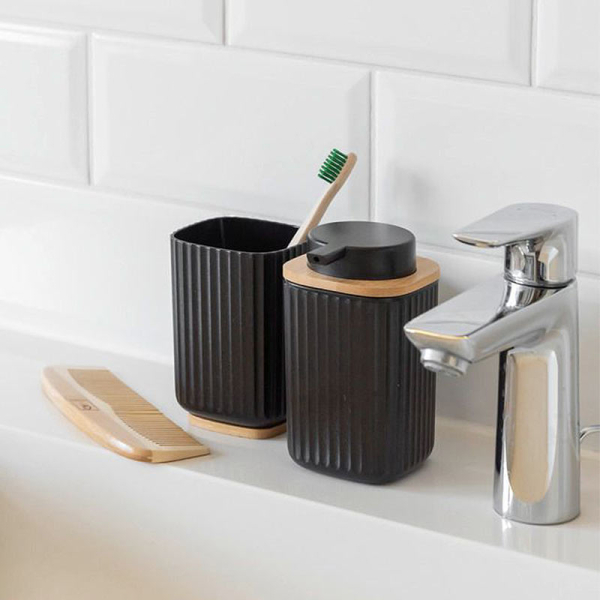 Ποτηροθήκη Μπάνιου (Φ8.5x11) Wenko Rotello Black 25297100