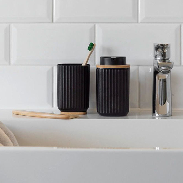 Ποτηροθήκη Μπάνιου (Φ8.5x11) Wenko Rotello Black 25297100