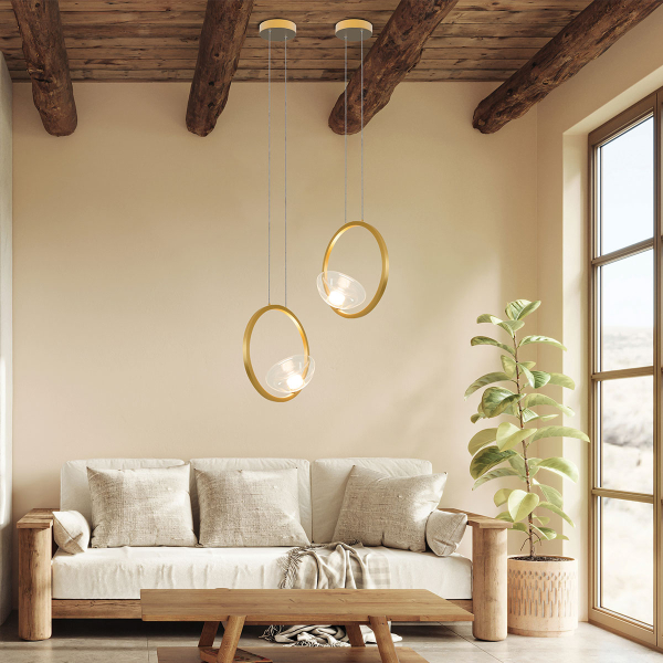 Φωτιστικό Οροφής Μονόφωτο LED Dimmable Zambelis 23028 Gold Matt