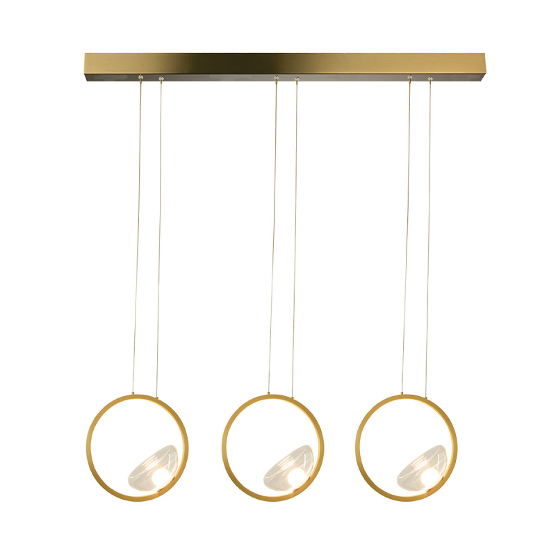 Φωτιστικό Οροφής Τρίφωτο LED Dimmable Zambelis 23029 Gold Matt