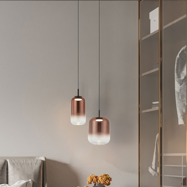 Φωτιστικό Οροφής Μονόφωτο LED Zambelis 23219 Copper Glass
