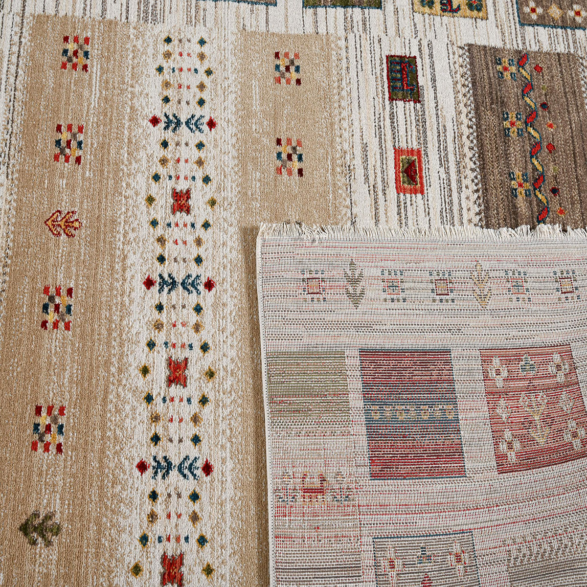 Χαλί (200X290) Polcarpet Kazak Oriental 580 Bone Beige Home Χαλιά Σαλονιού Spitishop