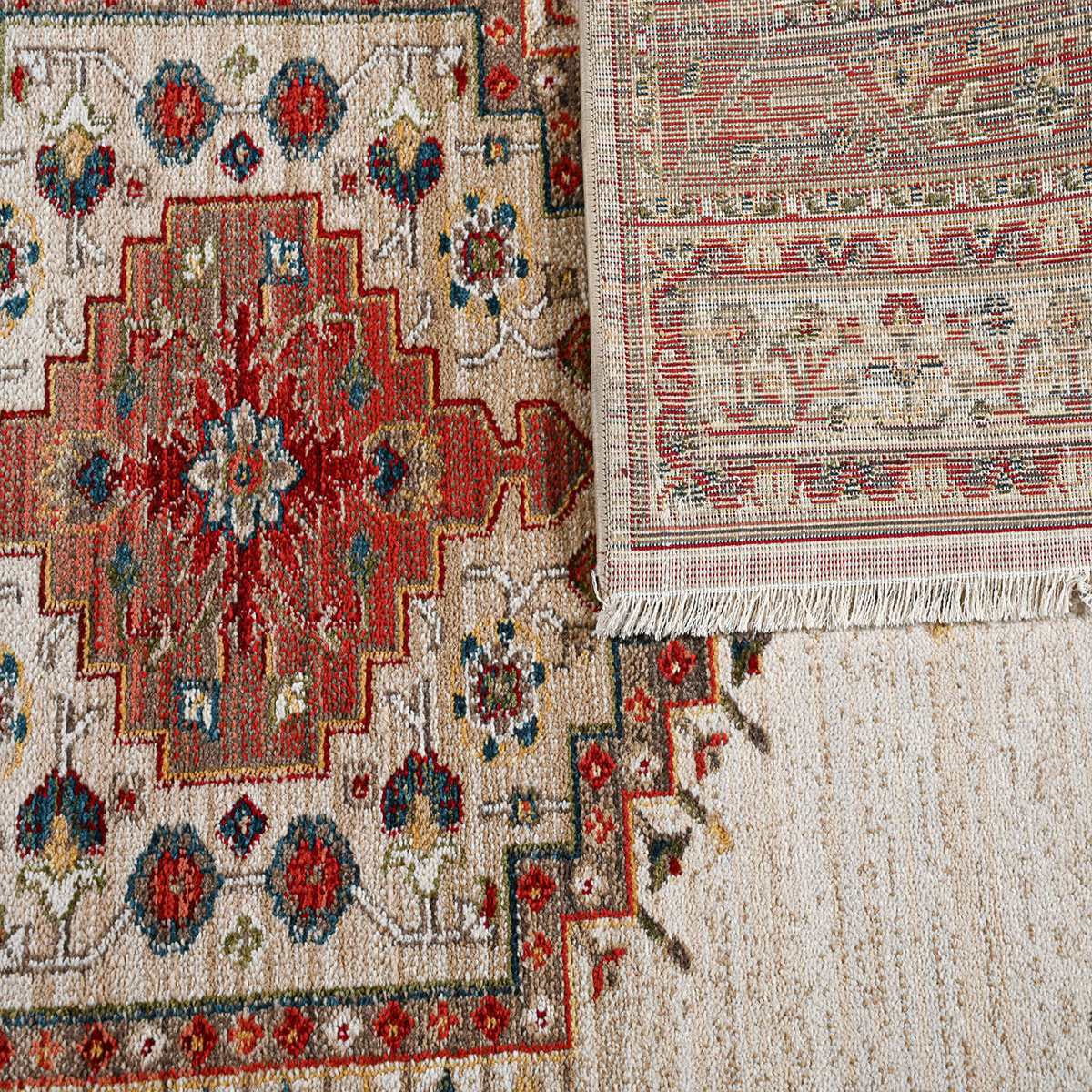 Χαλί (200X290) Polcarpet Kazak Oriental 710 Bone Beige Home Χαλιά Σαλονιού Spitishop