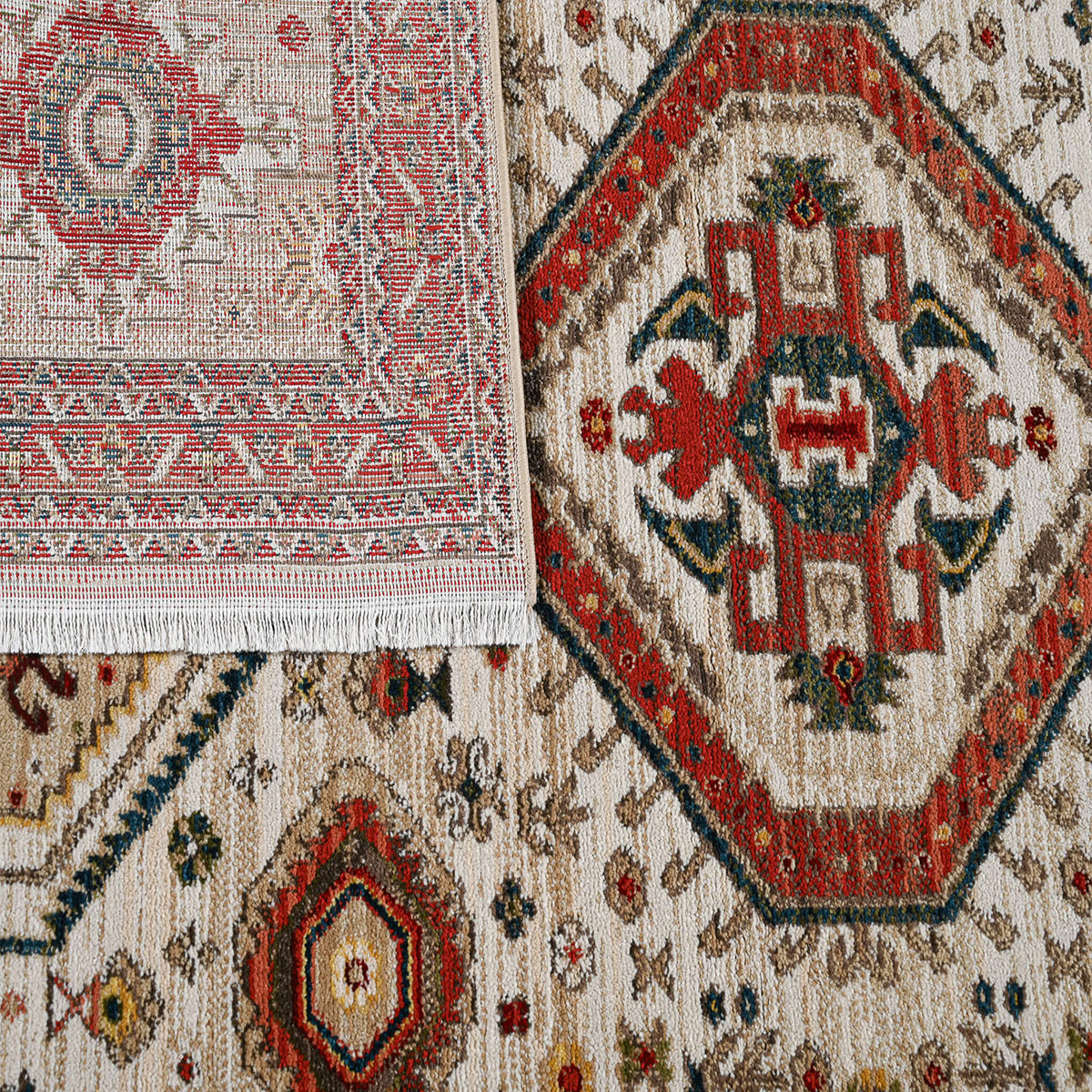 Χαλί (200X290) Polcarpet Kazak Oriental 714 Beige Rose Home Χαλιά Σαλονιού Spitishop