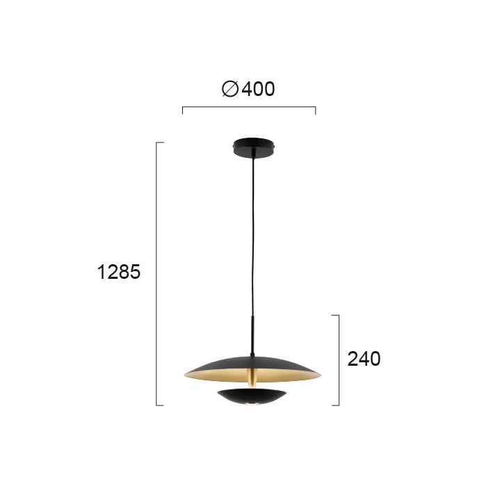 Φωτιστικό Οροφής Μονόφωτο Led Viokef Monica Black 4242200 Home Φωτιστικά Spitishop