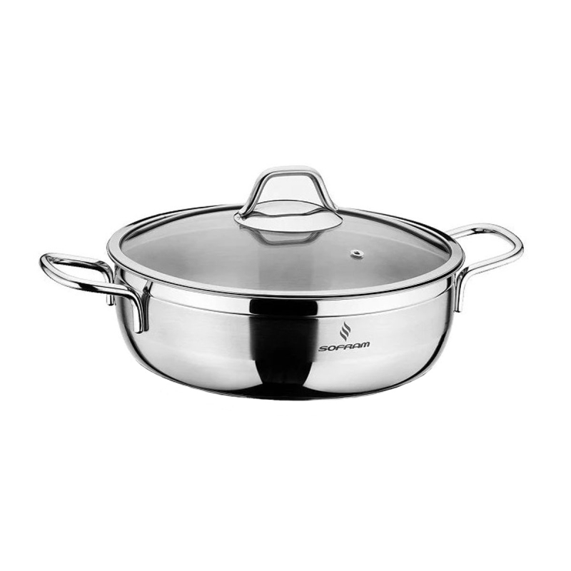 Ανοξείδωτη Ρηχή Κατσαρόλα (30εκ.) Sofram Soft 6.75lt