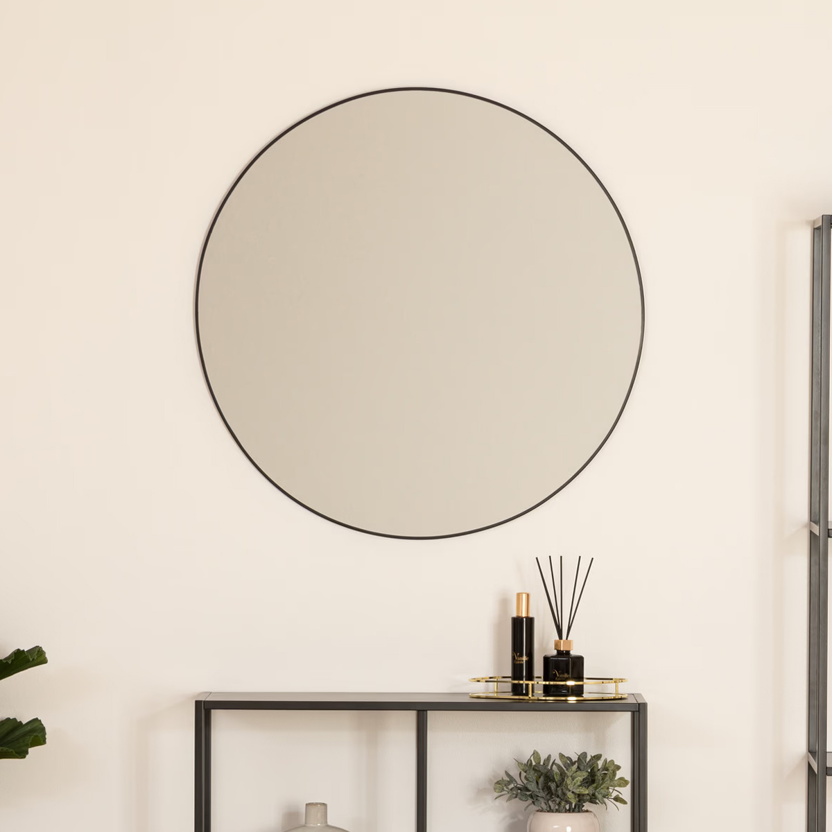 Spitishop Διακοσμητικός Καθρέφτης Τοίχου (Φ76) A-S Alice Black 179422A