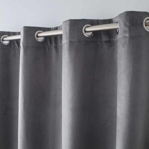 Θερμομονωτική Κουρτίνα Βελουτέ (140x260) Με Τρουκς L-C Polarchic Charcoal Grey 1611929