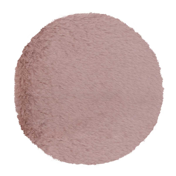 Στρογγυλό Χαλί Γούνινο (Φ160) Βιοκαρπέτ Krolik R07 Pink