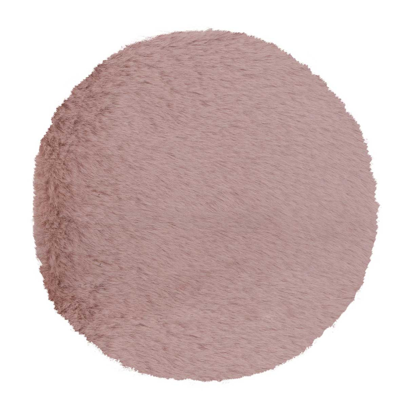Στρογγυλό Χαλί Γούνινο (Φ160) Βιοκαρπέτ Krolik R07 Pink