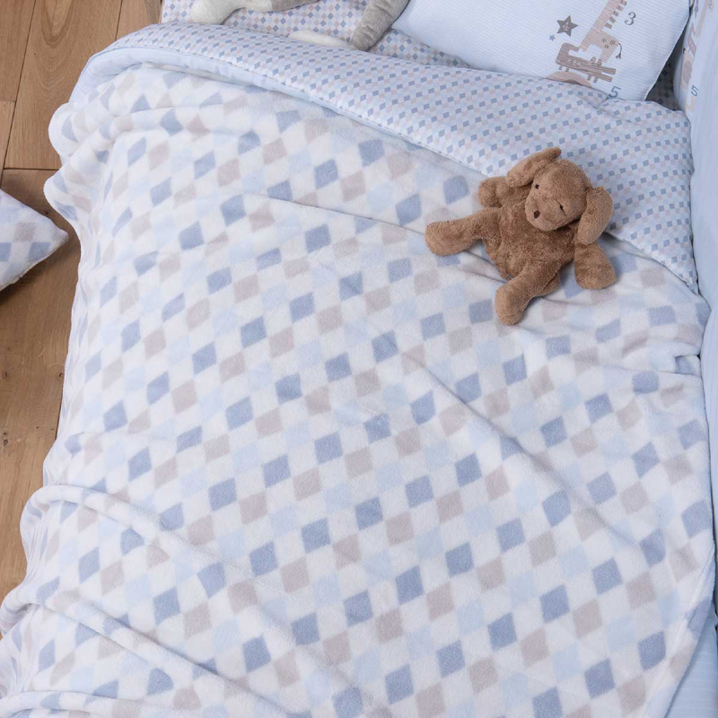 Κουβέρτα Fleece Κούνιας (110x150) Nef-Nef Homeware Baby Sweet Rhombus Blue