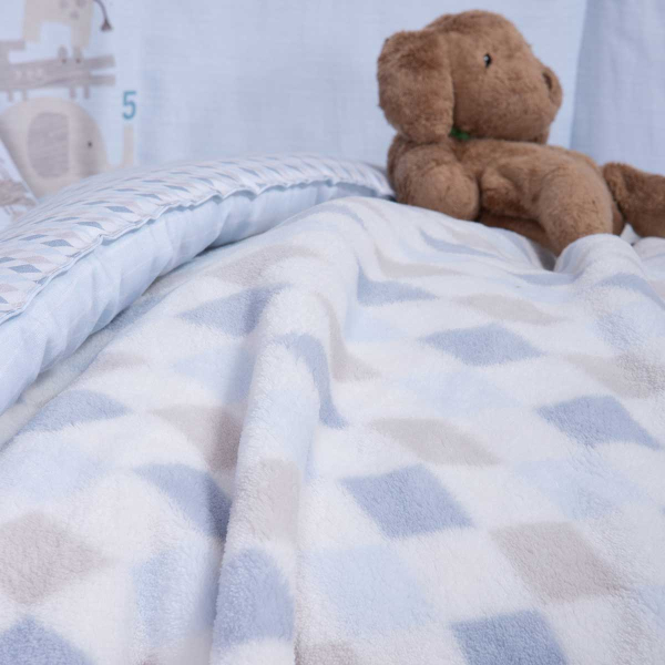 Κουβέρτα Fleece Κούνιας (110x150) Nef-Nef Homeware Baby Sweet Rhombus Blue