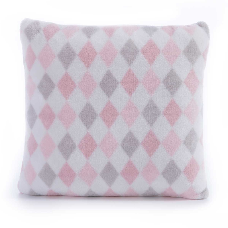 Διακοσμητικό Μαξιλάρι Fleece (35x35) Nef-Nef Homeware Baby Sweet Rhombus Pink