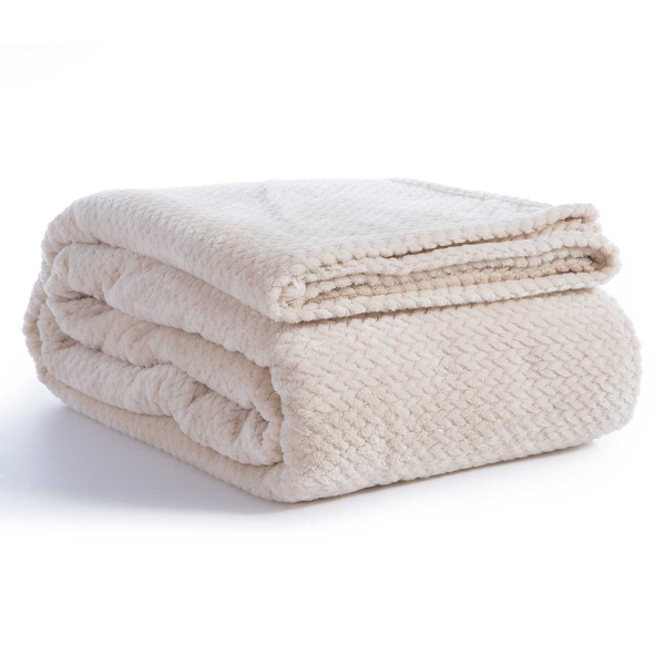 Κουβέρτα Fleece Μονή (160x220) Nef-Nef Homeware Worth Ecru