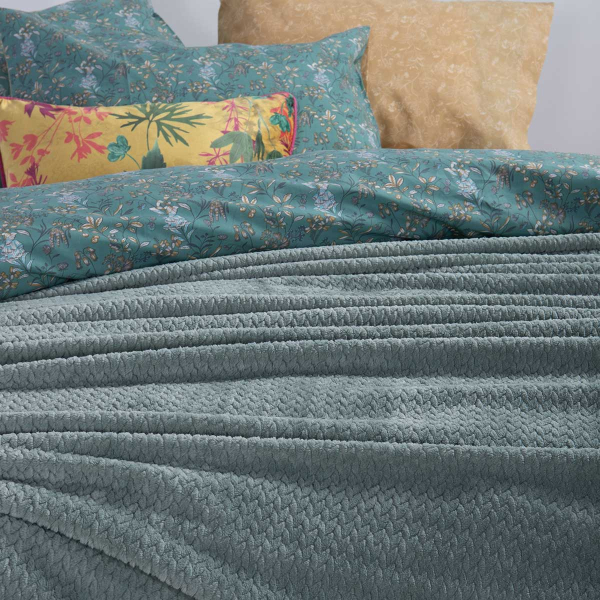 Κουβέρτα Fleece Μονή (160x220) Nef-Nef Homeware Worth Green