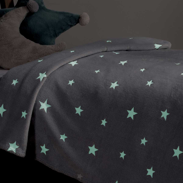 Φωσφοριζέ Κουβέρτα Fleece Κούνιας (110x150) Nef-Nef Homeware Baby Interstellar Denim