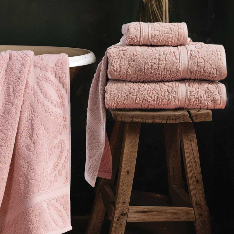 Πετσέτα Προσώπου (50x90) Nef-Nef Homeware Premium Louiza Pink 550gsm