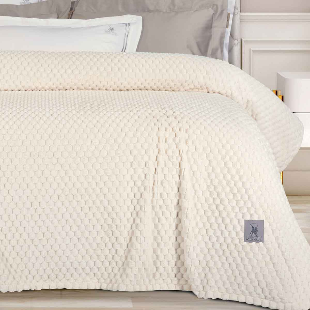 Κουβέρτα Fleece Υπέρδιπλη (220X240) Greenwich Polo Club Essential 3473 Cream Home Λευκά Είδη Κρεβατοκάμαρας Κουβέρτες Υπέρδιπλες Spitishop