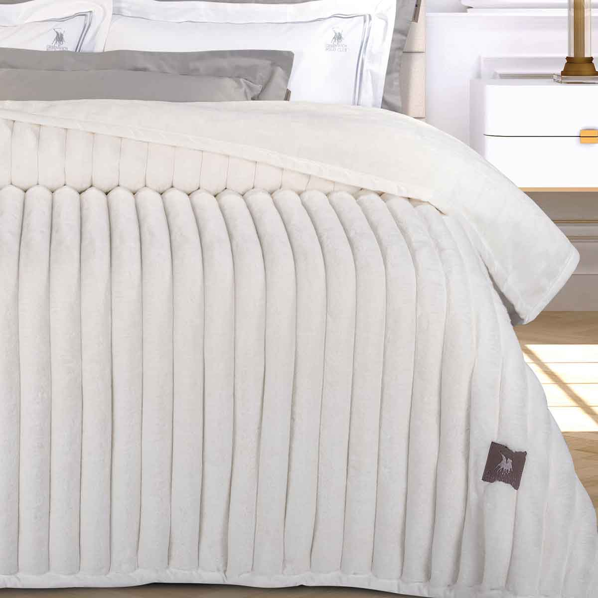 Κουβέρτα Γούνινη Υπέρδιπλη (220X240) Greenwich Polo Club Essential 3477 White Home Λευκά Είδη Κρεβατοκάμαρας Κουβέρτες Γούνινες Μάλλινες Spitishop