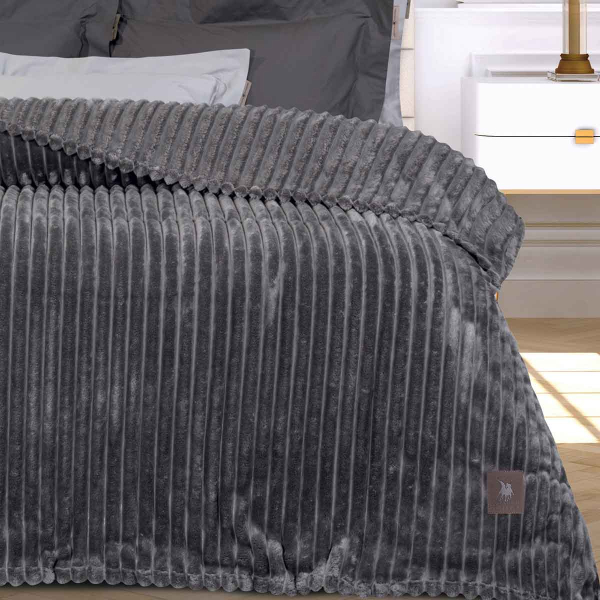 Κουβέρτα Fleece Μονή (160x220) Greenwich Polo Club Essential 3486 Grey