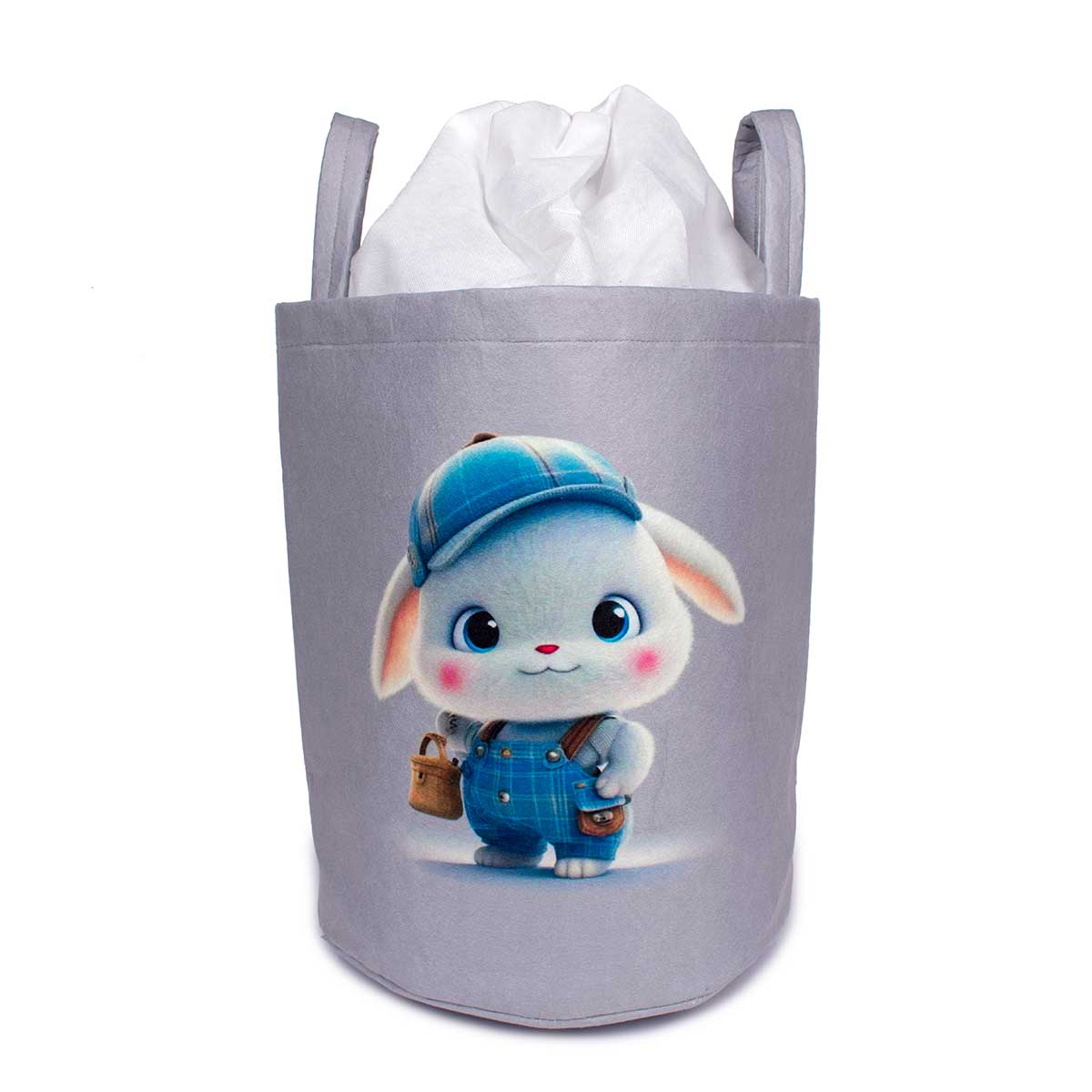 Καλάθι Αποθήκευσης (Φ50X45) Dimcol Cap Bunny 38 Γκρι Home Οργάνωση & Αποθήκευση Βρεφικού - Παιδικού Spitishop