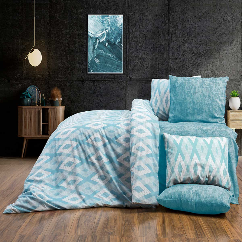 Πάπλωμα Μονό (160x240) 2 Όψεων Dimcol Ευδοξία 481 Petrol