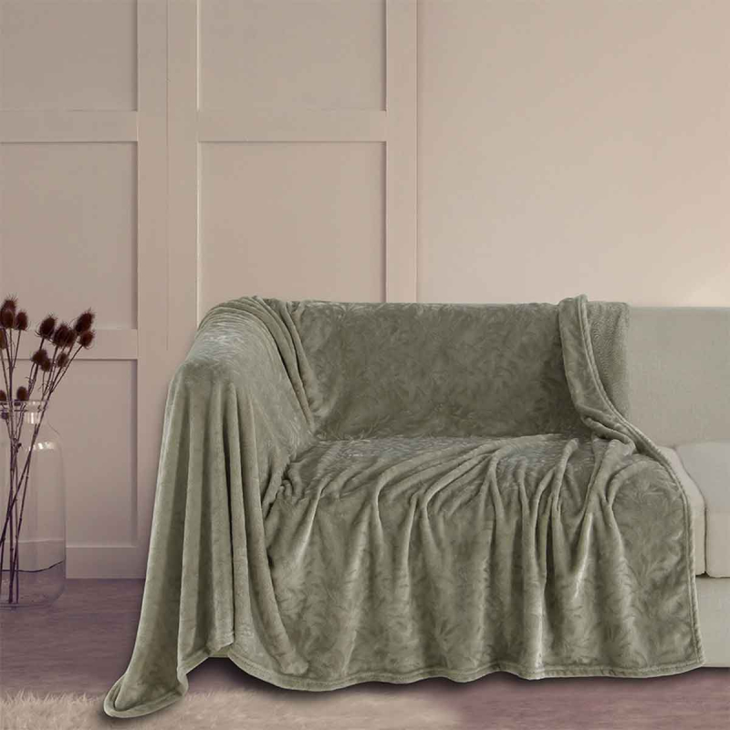 Ριχτάρι Καναπέ Διθέσιου Fleece (170x250) Melinen Aria Olive/Grey