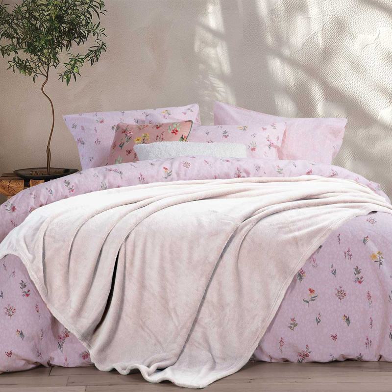 Κουβέρτα Fleece Μονή (160x220) Nef-Nef Homeware Cosy Ecru