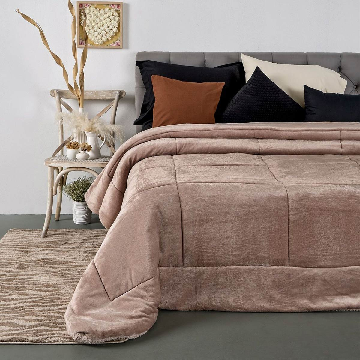 Sb Home Κουβερτοπάπλωμα Υπέρδιπλο (220x240) Sb Home Luster Beige