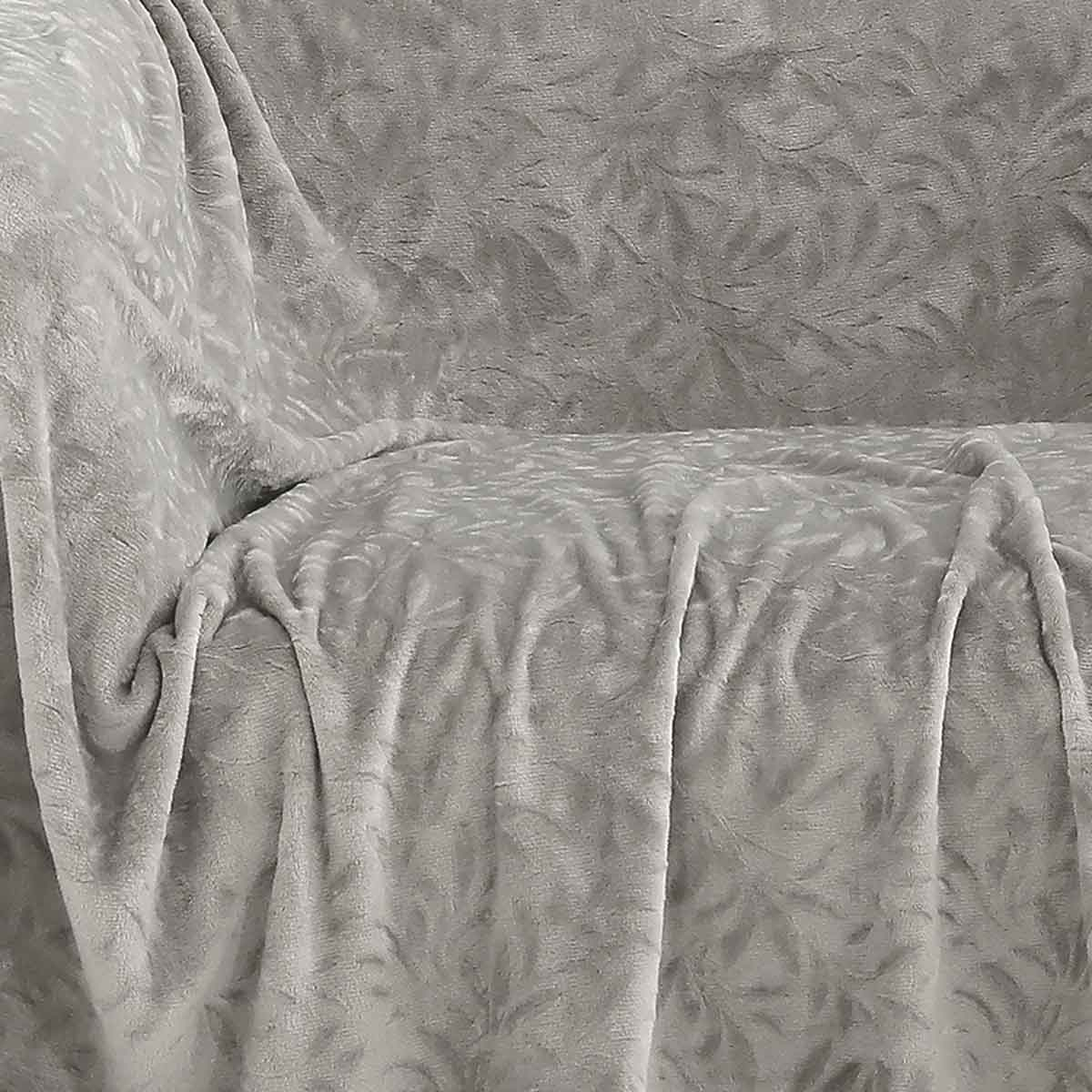 Διακοσμητικό Ριχτάρι Fleece Κουβέρτα Καναπέ (130X170) Melinen Aria Silver Home Λευκά Είδη Σαλονιού Ριχτάρια Spitishop