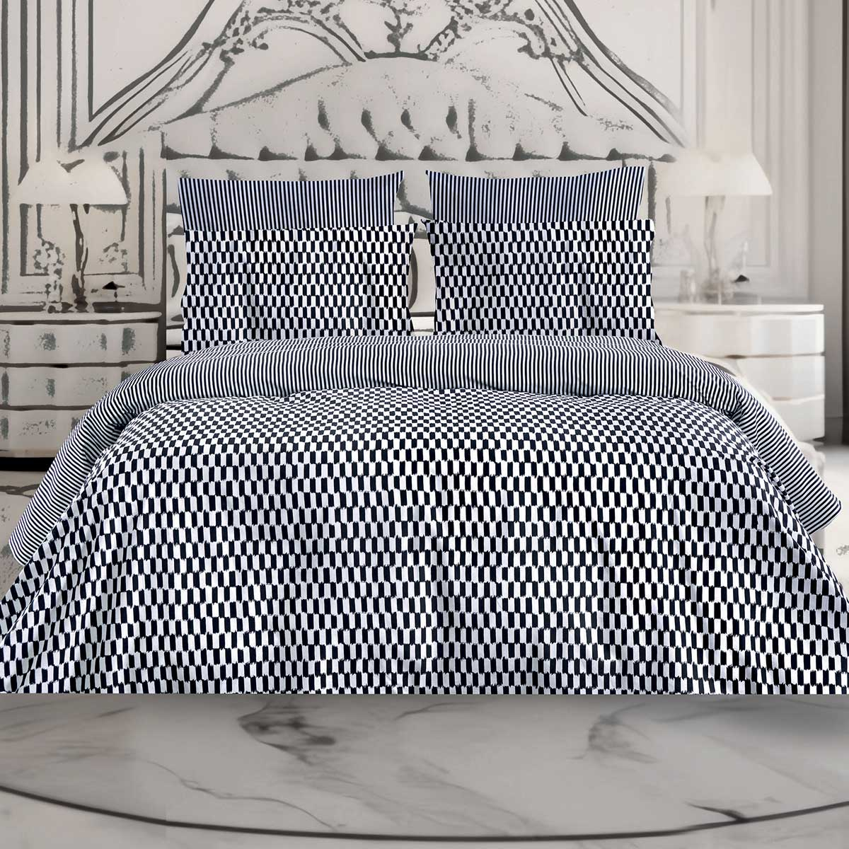 Makis Tselios Πάπλωμα King Size (Σετ 240x250) 2 Όψεων Makis Tselios Check