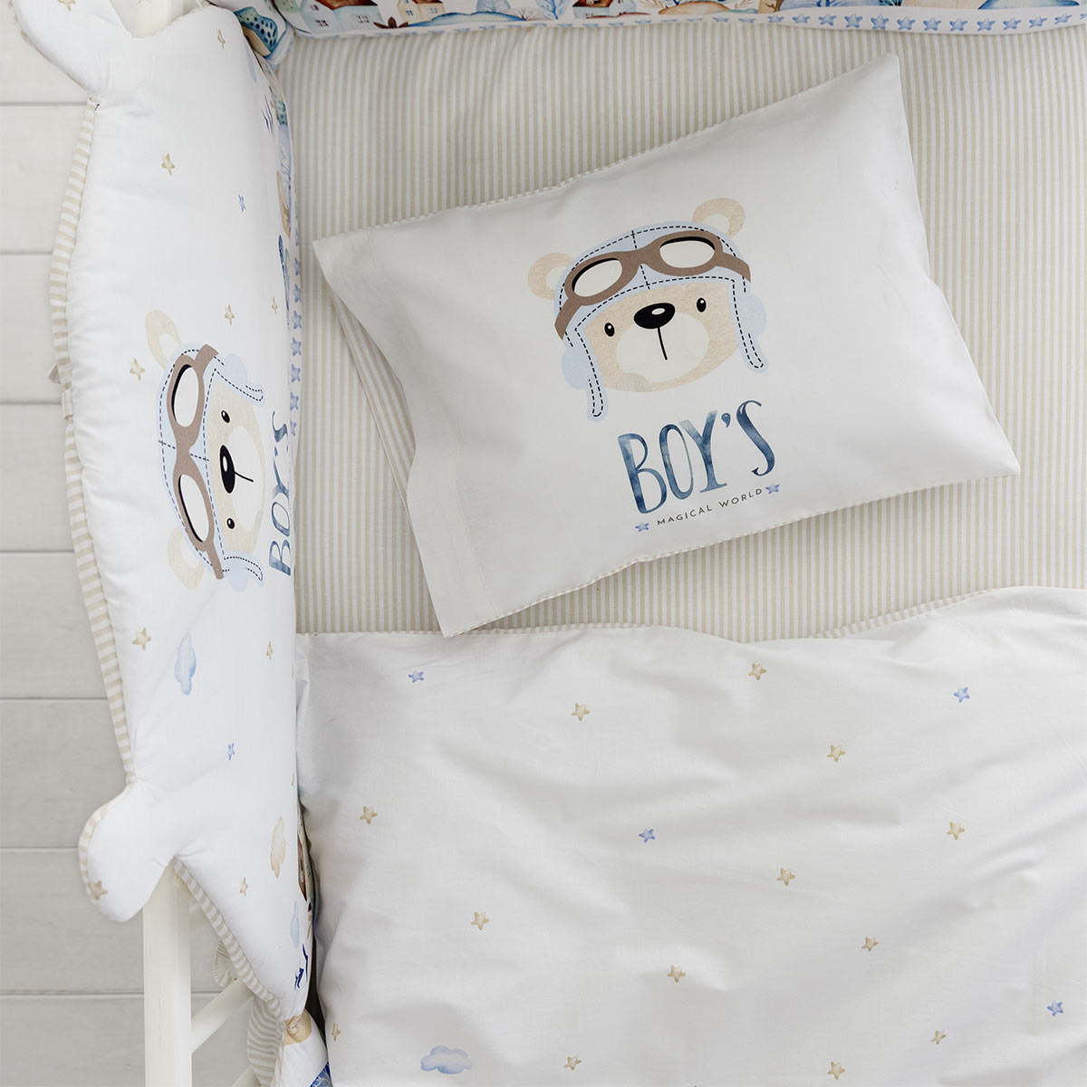 Κουβερλί Κούνιας (100X140) 2 Όψεων Nima Boy&Apos S World Home Βρεφικά Προίκα Μωρού Spitishop