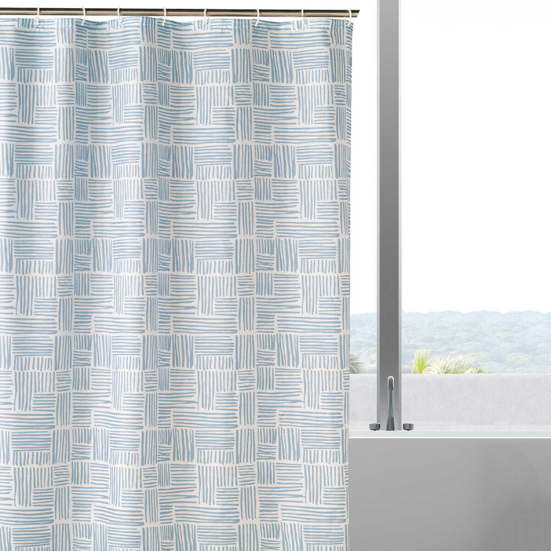 Κουρτίνα Μπάνιου (180x180) Με Κρίκους Kentia Loft Logan 19 Ciel