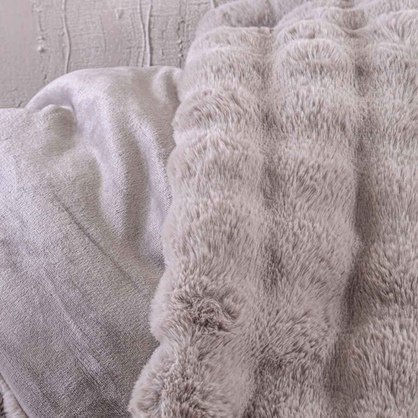 Γούνινο Κουβερτοπάπλωμα Υπέρδιπλο (220x240) Rythmos Luxe Grey