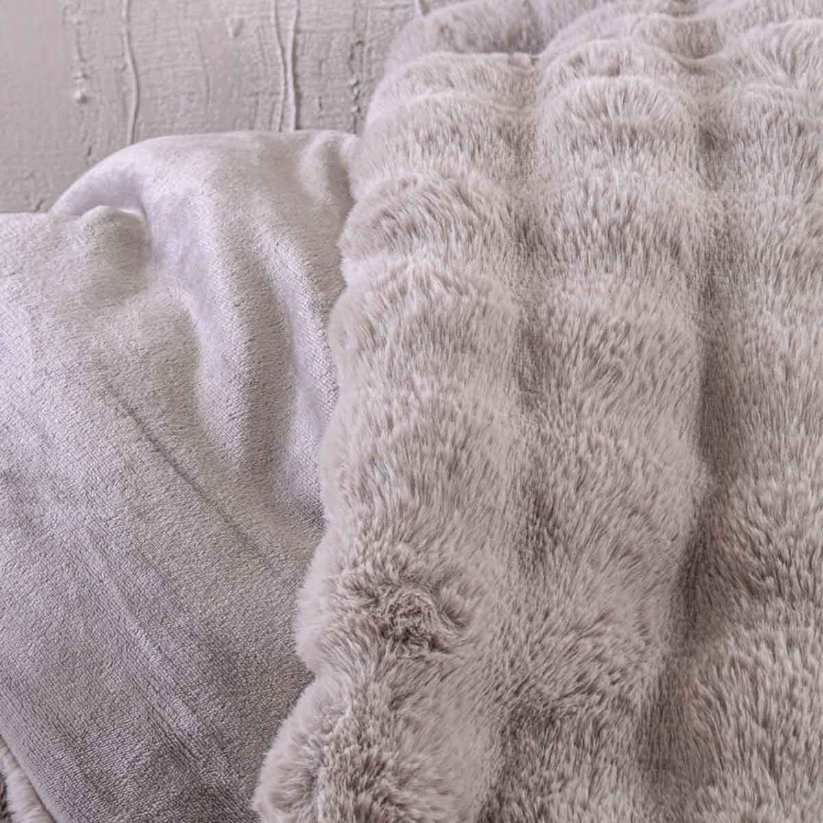 Γούνινο Κουβερτοπάπλωμα Υπέρδιπλο (220X240) Rythmos Luxe Grey Home Λευκά Είδη Κρεβατοκάμαρας Παπλώματα Υπέρδιπλα Διπλά Spitishop