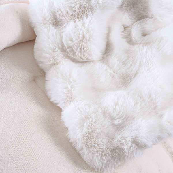 Γούνινο Κουβερτοπάπλωμα Υπέρδιπλο (220x240) Rythmos Luxe Ecru