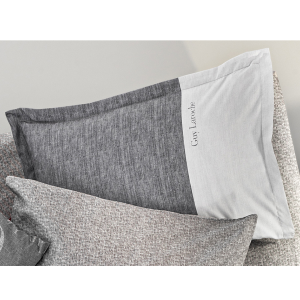 Ζεύγος Μαξιλαροθήκες Oxford (50x70) Guy Laroche Digital Symbol Grey