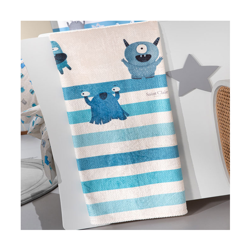 Κουβέρτα Fleece Μονή (160x220) Saint Clair Ultra Soft Monsters Blue