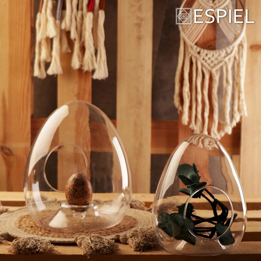 Διακοσμητική Γυάλα Αυγό (Φ17X20) Espiel Ort267 Home Κήπος Διακοσμητικά Κήπου & Μπαλκονιού Spitishop