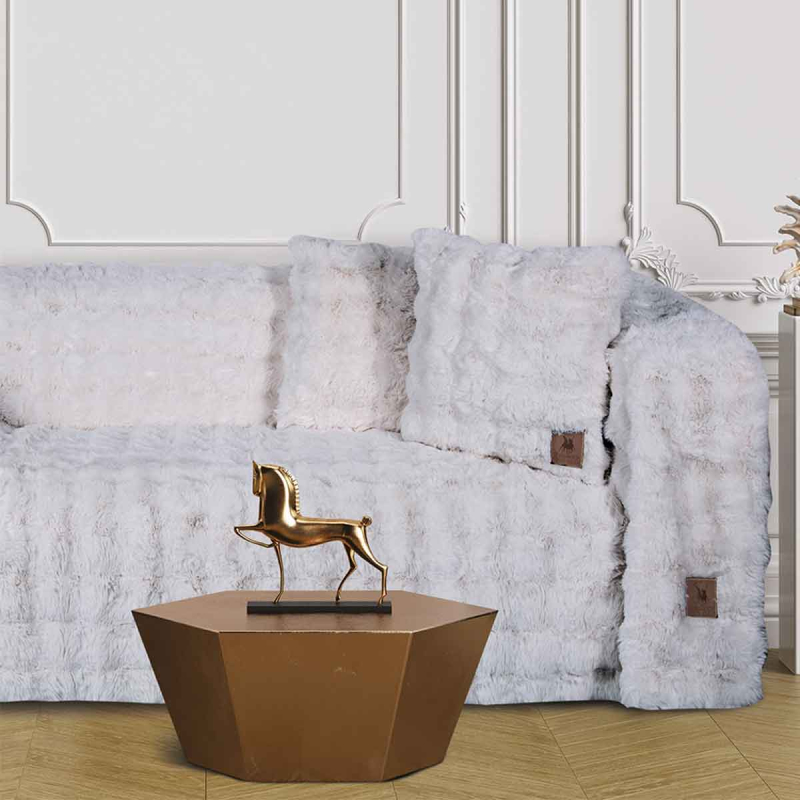 Ριχτάρι Καναπέ Διθέσιου Γούνινο (180x250) Greenwich Polo Club Premium 3937 Grey