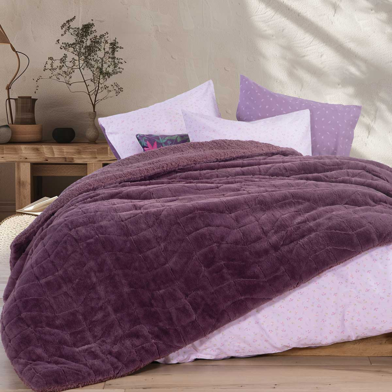 Κουβερτοπάπλωμα Υπέρδιπλο (220x240) Nef-Nef Homeware District Mauve