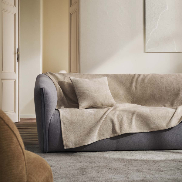 Ριχτάρι Καναπέ Τριθέσιου Βελουτέ (180x310) Gofis Home Nimbus Warm Beige 447/39