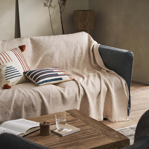 Ριχτάρι Καναπέ Διθέσιου (180x250) Gofis Home Quina Beige/Brick 238/03