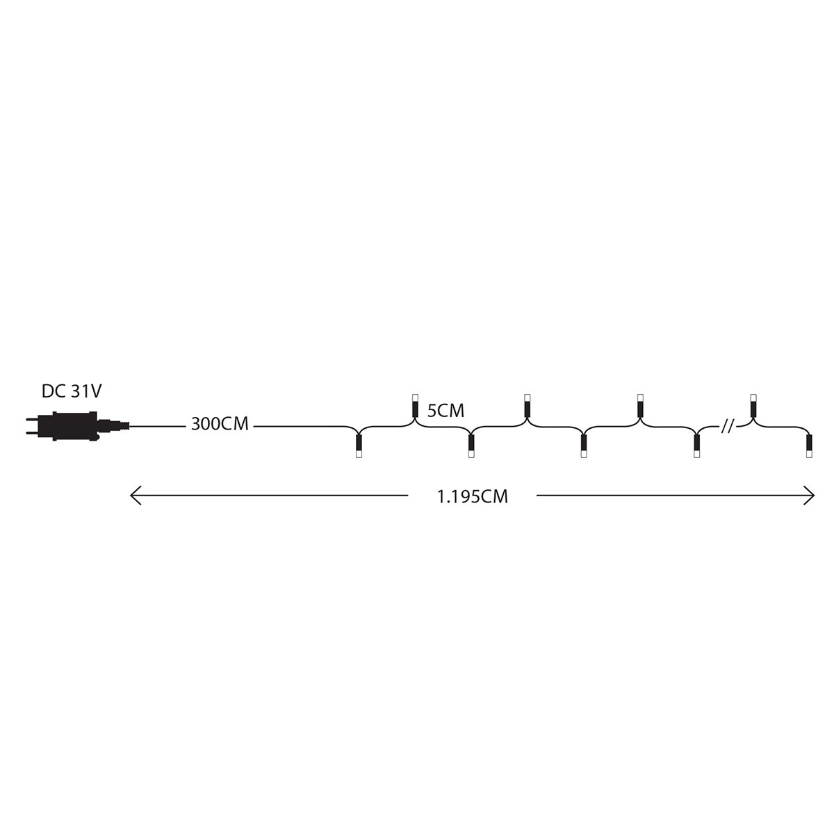 Χριστουγεννιάτικα Λαμπάκια 180 Led σε Σειρά 11 9Μ Θερμό Λευκό με 8 Προγράμματα Eurolamp 600-13221 Home Spitishop