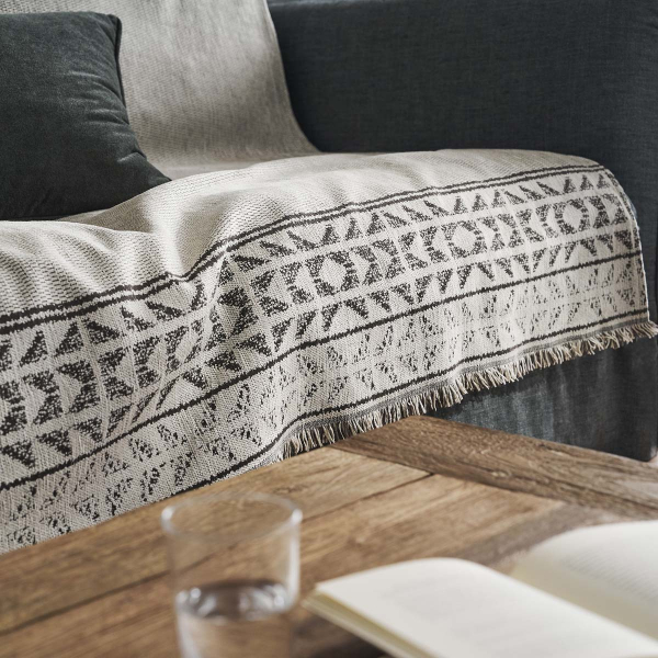 Ριχτάρι Καναπέ Διθέσιου (180x250) Gofis Home Indira Ecru/Black 258/05