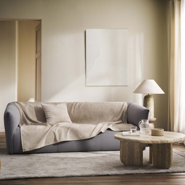 Ριχτάρι Καναπέ Τετραθέσιου Βελουτέ (180x350) Gofis Home Nimbus Warm Beige 447/39