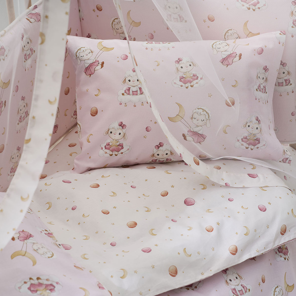 Παπλωματοθήκη Κούνιας (Σετ 120X160) 2 Όψεων Vesta Kids Lambi Home Βρεφικά Προίκα Μωρού Παπλωματοθήκες Βρεφικές Spitishop